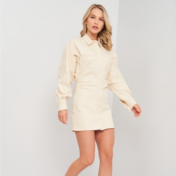 Zara White Cotton Shirt Dress With Pockets - Picture 6 of 8
